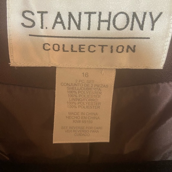 St. Anthony Collection Brown Beaded Blazer Size 16 - Picture 2 of 3